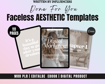 The Faceless Digital Marketing Playbook Ebook Workbook Instagram Tiktok Social Media