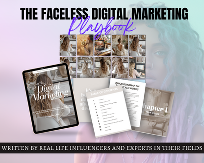 The Faceless Digital Marketing Playbook Ebook Workbook Instagram Tiktok Social Media