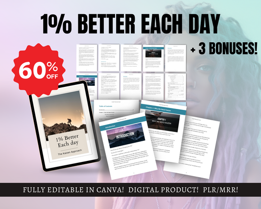 1% Better Each Day Ebook Guide Self Improvement Master Resell Rights