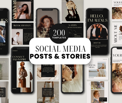 Naomi Bundle 120 Instagram Post & Stories + Ebook + Mock Ups Transform Your Instagram Feed