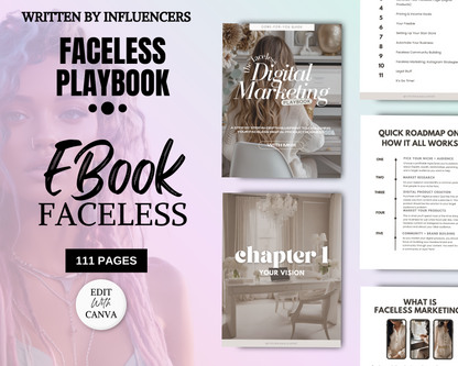 The Faceless Digital Marketing Playbook Ebook Workbook Instagram Tiktok Social Media