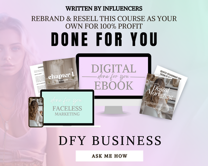 The Faceless Digital Marketing Playbook Ebook Workbook Instagram Tiktok Social Media