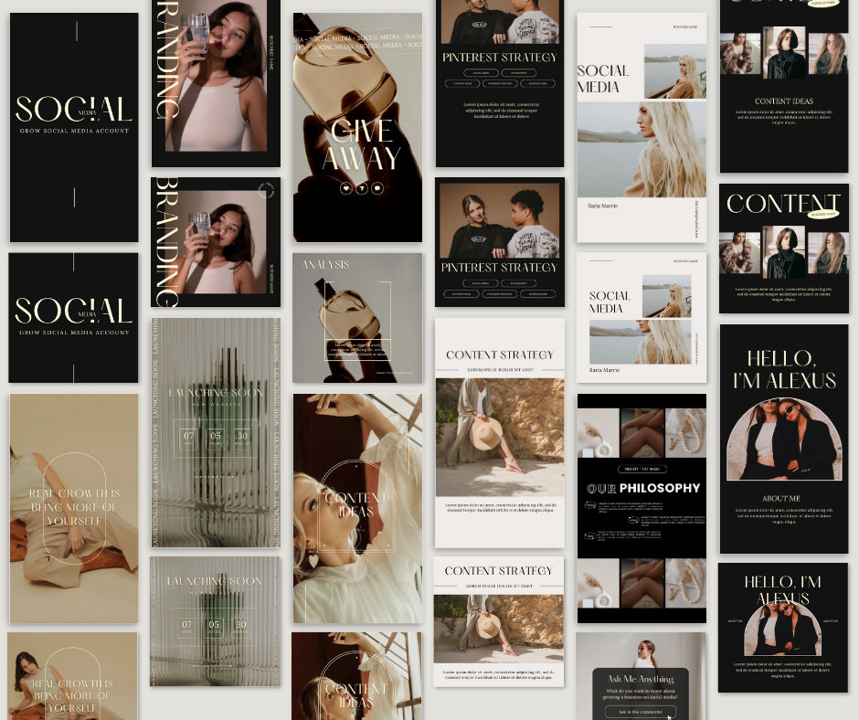 Naomi Bundle 120 Instagram Post & Stories + Ebook + Mock Ups Transform Your Instagram Feed